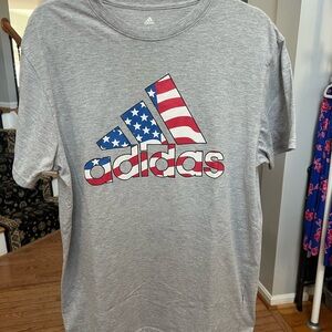 Adidas Patriotic Gray Tee Shirt